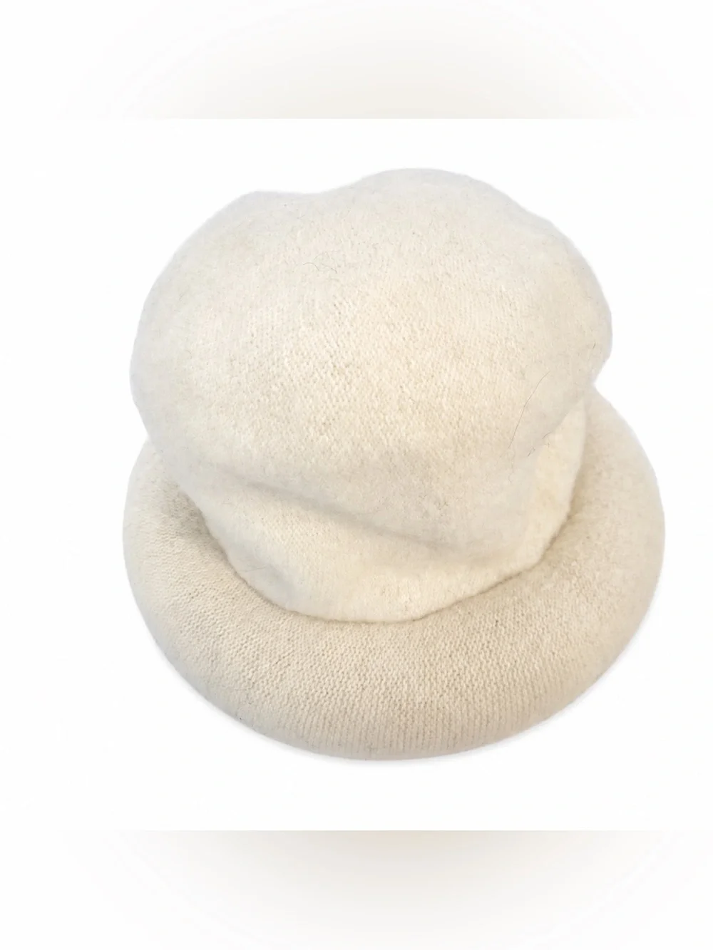 Vintage Stuffed Brim Cream wool Hat
